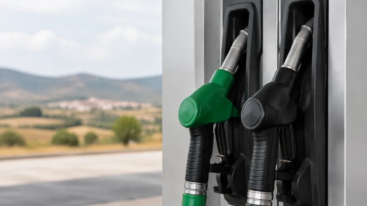 Referencia visual de precios de carburantes y camión cisterna