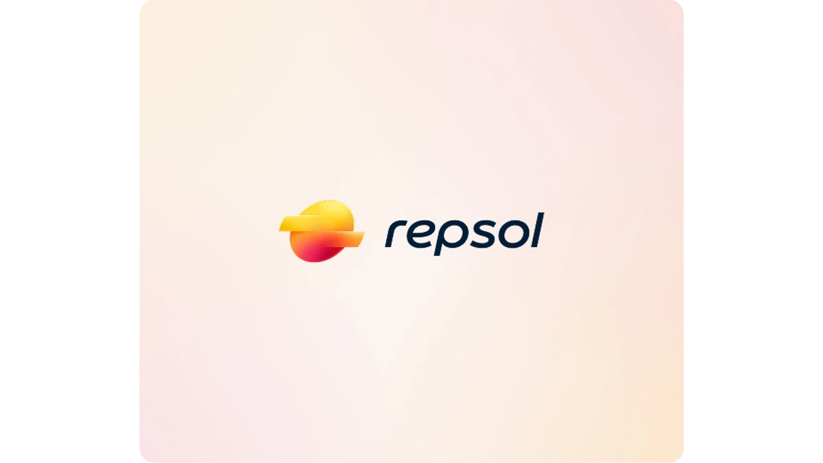 Repsol 更新后的官方标志，采用橙色至品红色的图形和小写字母