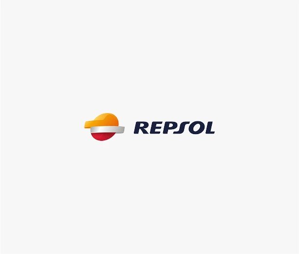 Repsol 旧版标志，采用大写字母和立体图形